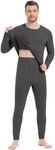 NACHILA Pajamas Set for Men-Viscose Made from Bamboo,Thermal Underwear Soft Long Johns Set Basic Sleepwear with Pants, Dark Grey, X-Large