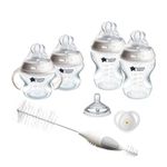 Tommee Tippee Natural Start Baby’s First Bottle Set, 2 x 5oz and 2 x 9oz Anti-Colic Bottles, Slow and Medium Flow Nipples, 0-6 month Pacifier, Self-Sterilizing