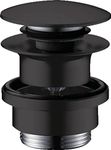 Hansgrohe 50100670 Push-Open Drain Fitting for Washbasin and Bidet Mixer Matt Black, Large