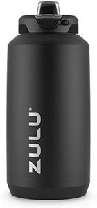 ZULU Goals 64oz Water Bottle Half Gallon Stainless Steel Jug with Straw, Leak Proof Lid and Handle, Vacuum Insulated Double Walled Reusable Metal Jug Perfect for Gym, Home, and Sports, Black