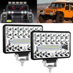 4x6 LED Work Lights with Mounting Bracket 2pcs 96W Peterbilt Headlights Rectangular H4651 H4652 H4656 H6545 H4666 Headlight for Kenworth Freightinger F-ord Probe Chevy