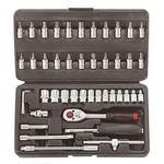 Force 2462 Socket Set - 46 Piece Comprehensive Tool Kit with Drive Sockets, Ratchets, and Extensions for Auto Repair and Maintenance