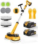 Updated 6000mAh Battery Cordless Electric Mop N1, 800RPM Electric Power Scrubber & Mops for Floor Cleaning, Best Automatic Spin Mops with Smart Display,Rotating Mop with LED Light & Water Spray