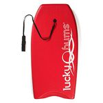 Lucky Bums Boogie Board for Kids and Adults - Body Boards for Beach, River, & Lake, Mini Wakeboard with EPS Core Slick Bottom and Leash, Red, 33-Inch