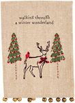 Mud Pie Christmas Towel, Walking Through, 16 1/2" x 26"