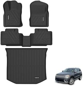 for Jeep Grand Cherokee Floor Mats 2016-2021 & 2022 WK (5-Seater) - All-Weather Waterproof Car Floor Mats & Cargo Liner, (NOT for GC Limited, WL74 or L 3-Row)