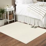 LEEVAN Washable Kitchen Rugs 3x5, White Bedroom Rug, Cotton Woven Entryway Rug, Modern Braided Door Mat, Farmhouse Living Room Rug, Reversible Carpet for Laundry Room Front Porch Outdoor Rug