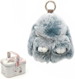 SYKCVA Super Soft Bunny Plush Keychain for Bag & Car - Cute Stuffed Animal Toy, Easter Gift for Girls, Women, Kids (8 Colors) (Dark Green)