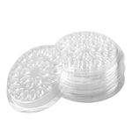 ANNAFRIS 100 Pcs False Eyelashes Glue Holder,Eyelash Glue Holder Plastic Glue Pallet Pad for Eyelash Extensions(Transparent)