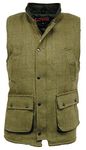 Men's Game Light Derby Tweed Hunting Shooting Waistcoat Sage Green