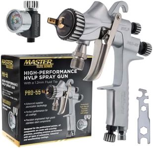 Master Elite PRO-55 HVLP Automotive Spray Paint Gun with 1.2mm Tip - Pressure Feed Spray Gun for Painting Car Basecoats, Clearcoats, Industrial Coatings & Woodworking Coatings - Superior Atomization