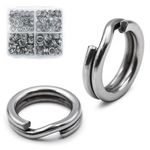 9KM DWLIFE Fishing Split Rings - 50Pcs Stainless Steel Double Ring Clips Snaps for Fishing Hooks Lures Connector Size 1