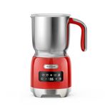 Hazel Quinn Milk Frother, 5-in-1 Automatic Frother and Steamer, Hot & Cold Foamer, Adjustable Temperatures & Thickness, Detachable Cup for Dishwasher Safe, LED Touch Control, 400 ml - Ruby Red