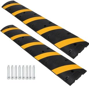 6 Ft Rubber Speed Bump, 2 Pack 2 Channel Modular Heavy Duty Speed Bumps Humps 25000 lbs Load Capacity, Cable Protector Ramp for Asphalt Concrete Gravel Driveway Road