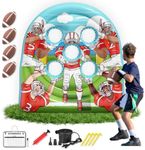 Funast 6Ft Football Target toss Game - Inflatable Football Throwing Target Game- Fun Football Toy toss Game for Kids - Inflatable Football Carnival Party Games (Blue)