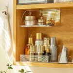 MORNITE Medicine Cabinet Organizer Shelf, Vanity Trays for Bathroom Counter, Cosmetic Storage Tray, Makeup Organizer, Beauty Organizer