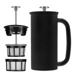 ESPRO - P7 French Press - Double Walled Stainless Steel Insulated Coffee and Tea Maker with Micro-Filter, Keep Drinks Hot for Hours, Perfect for Home or Travel (Matte Black, 18 Ounce)