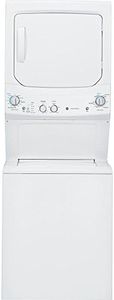 GE GUD27ESSMWW Unitized Spacemaker 3.8 Washer with Stainless Steel Basket and 5.9 Cu. Ft. Capacity Electric Dryer, White
