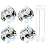 Crystal Ball Prism Pendant Glass Chandelier Hanging Pendant Feng Shui Suncatcher Wedding Home Window Décor (40mm-4pack)