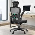 YONISEE Office Chair - Ergonomic Desk with Headrest, Flip-up Armrest, Lumbar Support Height Tilting Adjustment, High-density Seat Cushion, Rocking Computer Conference Executive Task Chair