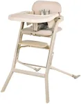 Unilove Grow with Me 2-in-1 Baby High Chair – Adjustable Toddler Chair with Baby Set, Removable Harness, One-Hand Seat & Footrest Adjustment, for Ages 6-60 Months - Sandy Beige