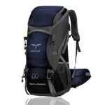 Impulse 60 Litres AT Waterproof Rucksack Trekking Hiking Camping Outdoor Camps Luggage Bags Tour Travel bag for men travel backpack (Blue Grey)