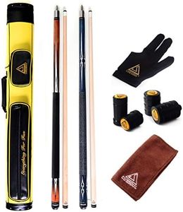 CUESOUL Set of House Bar Pool Cue Sticks Combo - 2 Cue Sticks Packed in 2x2 Hard Pool Cue Case E205