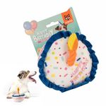 BarkButler x FOFOS Birthday Cake Plush Dog Toy - Multicoloured, Squeaky Toys for Dogs with Rope, Soft Toys for Dogs, Dog Toys for Small Dogs and Medium Dog Breeds (0-20kgs)