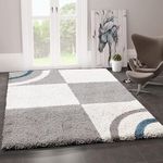 RETRO CARPET Super Ultra Soft Carpet for Living Room Handcrafted Anti Skid Shaggy Rectangular Carpet Collection Microfiber & Polyester Silk Touch Rugs (State White,3X5 FEET)