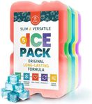 Healthy Packers Ice Pack for Lunch Box - Freezer Packs - Original Cool Pack (Set of 5) | Slim & Long-Lasting Ice Packs for Your Lunch or Cooler Bag (Combo)