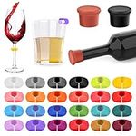 26Pcs Wine Glass Charms Tags with B
