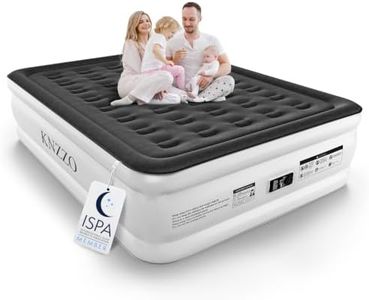 KNZZO Queen Air Mattress with Built-in Pump, 18" Top Inflatable Mattress with Waterproof Flocking Fabric, Three-Minute Quick-Inflatable Bed. Portable Blow Up Mattress for Home, Outdoor and Guests