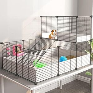 Oneluck Guinea Pig Cage,Indoor Habitat Cage with Waterproof Plastic Bottom,Playpen for Small Pet Bunny, Turtle, Hamster,Loft cage