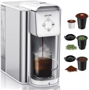 3-in-1 Capsule Coffee Machine - Single Serve Brewer for Coffee Pods, Ground Coffee, & Loose Tea, 6-12oz Brew Sizes, 50oz Removable Tank, 1150W, Compact, Efficient, White