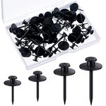 40 Pcs Double Headed Picture Hangers Nails Thumb Tacks Small Head Hanging Nails Push Pins Decorative Wall Hooks for Hanging Home Office Hanging Picture Photo Decorations (Black)