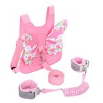 PandaEar Toddler Leash Harness and Anti Lost Wrist Link, 3 in 1 Backpack Leash for Toddlers Kids Baby Girls, Child Safety Harnesses and Leash, Anti Lost Baby Leash for Walking