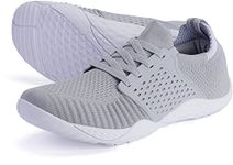 WHITIN Women's Barefoot & Minimalist Shoe | Zero Drop Sole | Trail Runner, W63 | Light Grey, 7.5-8