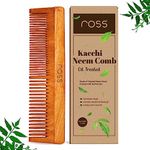 Ross Oil Treated Kacchi Neem Comb, Treated with Neem Oil, Bhringraj & 15+ Herbs, Hair Growth, Anti Hairfall, Dandruff Control |Frizz Control Wooden Comb For Men, Women (Dual Tooth)