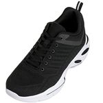 CALTO Men's Invisible Height Increasing Elevator Shoes - Super Lightweight Sporty Sneakers - 2.6 Inches Taller, Black, Q330-10