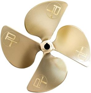 POWER TECH 4 Blade LH Wake Surf Propellers with a 17" Diameter and 1.25" Bore, Polished Nibral, Universal Fit (17x17 LH 4 Blade 1.250"/3.375" Bore, 0.105 Cup)