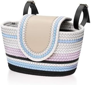 Handmade Bike Basket Front, Woven Bicycle Baskets for Adult Bikes, Rustic Detachable Handlebar Basket with Lid, Adjustable Leather Straps (Blue)