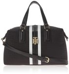 Tommy Hilfiger Women's Jaden Satchel Crossbody Bag, Tonal Black, One Size