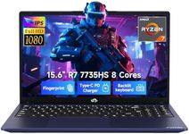 NIMO 15.6" IPS FHD Laptop, AMD Ryzen 7 7735HS (8C/16T, Beats i7-12650H) 8-Core Processor, 16GB DDR5 RAM 1TB SSD, Radeon 680M Graphics, 100W Type-C Charger, Backlit Keyboard, Fingerprint Unlock