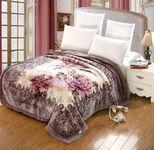 Bezzilish Home Korean Wedding Bedding Set | Cloudy 4 Piece Blanket Set - 1 Blanket with 1 Bedsheet and 2 Pillow Covers Special for Newly Married Couple with Fancy Bag Packaging (Multicolor 11)