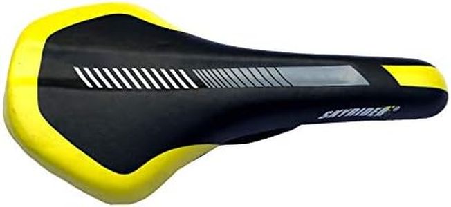 Schrodinger15 70095 Polyurethane + Synthetic Leather + Steel Mountain MTB Road, Bicycle Cycle Bike Saddle Seat (Black-Yellow)