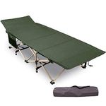 Delavala Polyester Heavy Duty Lightweight Folding Camping Cot Bed For Adults Portable Sleeping Cot For Camp Office Use Beach Vocation And Home Lounging, Support 200 Kg- Cot Bed (Green)