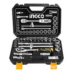 Ingco 1/2" Socket Set, Quick Release Ratchet Wrench Tool Set 25pcs 1/2 Inch Ratchet Set HKTS12251