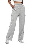 Allmloers Womens Cargo Sweatpants Casual Baggy High Waisted Joggers Pants with 6 Pockets