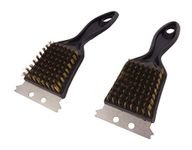 Captain Stag UZ-13218 Barbecue Brush, Net and Iron Plate Brush, Black Rest, Set of 2