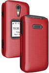 Case for Jitterbug Flip2, Nakedcellphone [Red] Protective Snap-On Hard Shell Cover [Grid Texture] for Jitterbug Flip 2 Phone (aka Lively Flip) (4053SJ7)